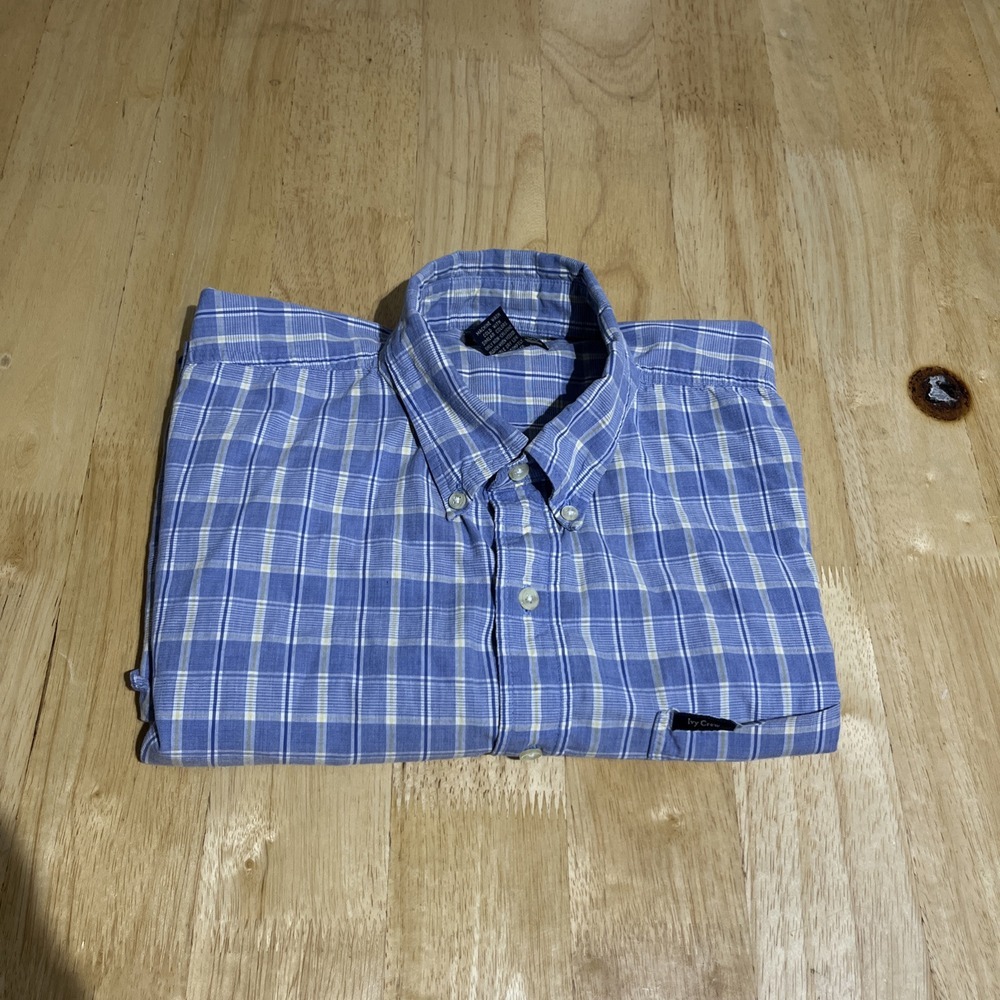 IVY CREW Mens Shirt CLASSICS Size XL SHORT SLEEVE BLUE‎ Yellow PLAID